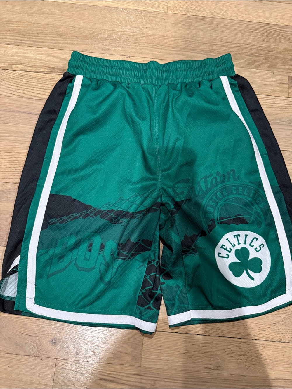 NBA Green Celtics Graphic Basketball Shorts